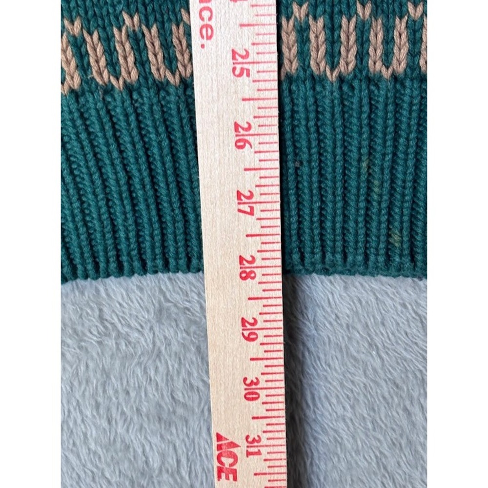 River Trader Green Geometric Pattern Cotton Sweater Mens Size L Vintage Retro - Picture 7 of 9